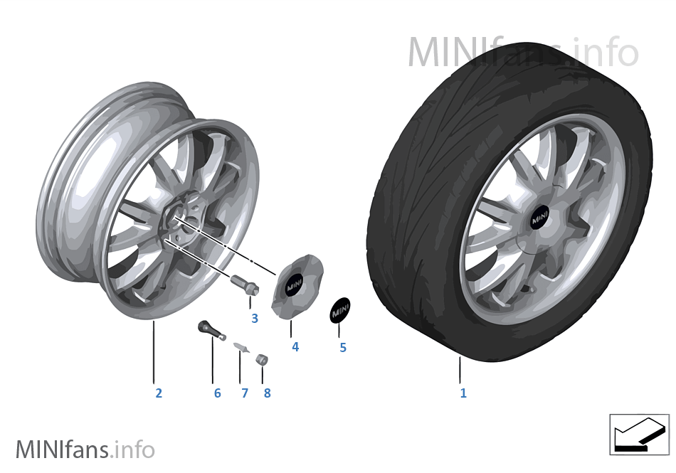 MINI alloy wheel double spoke 88