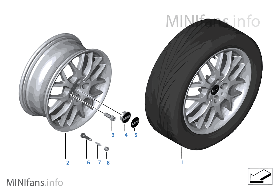 MINI light alloy wheel, cross spoke 90