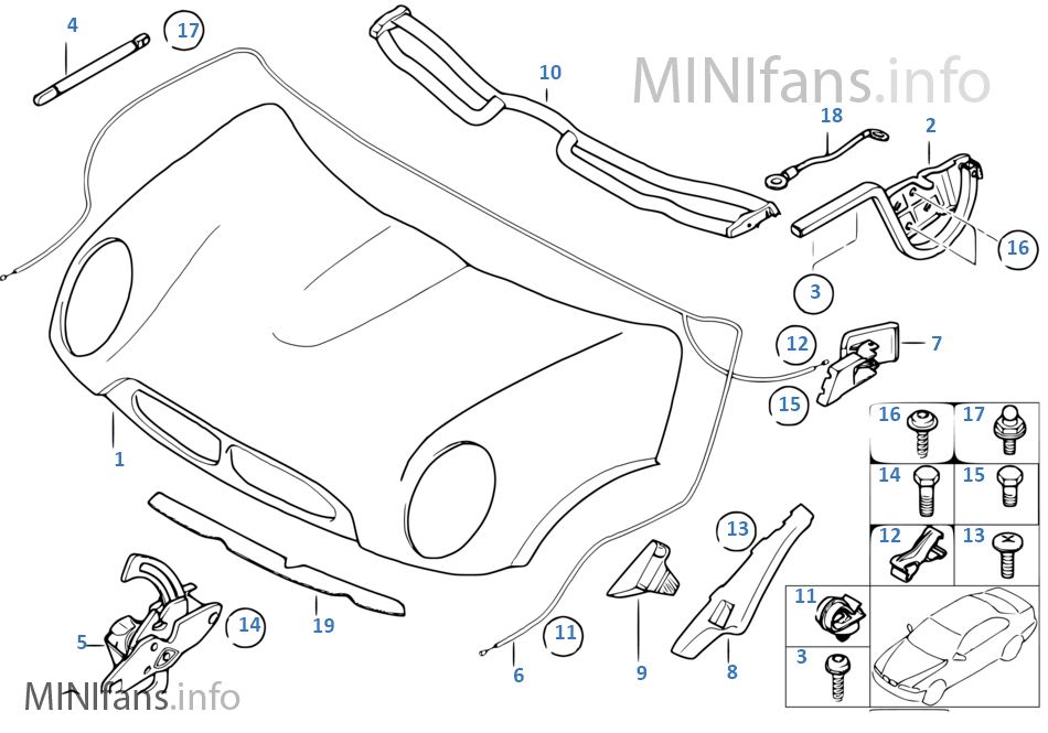 ENGINE HOOD/MOUNTING PARTS