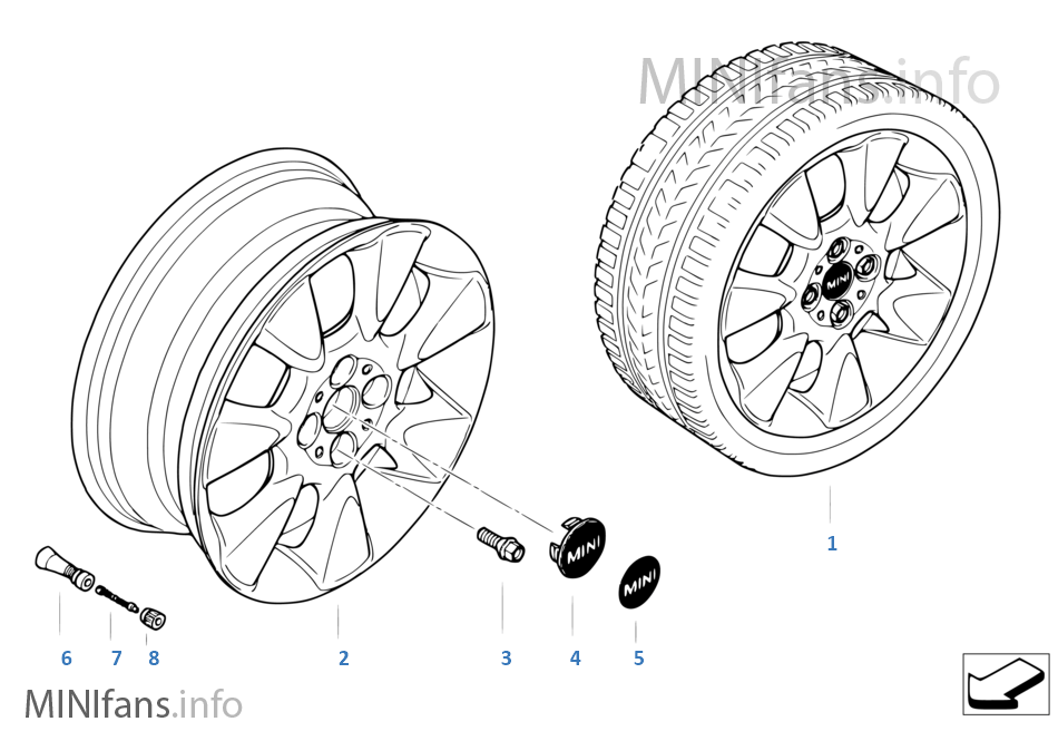 MINI alloy wheel 7-spoke 92