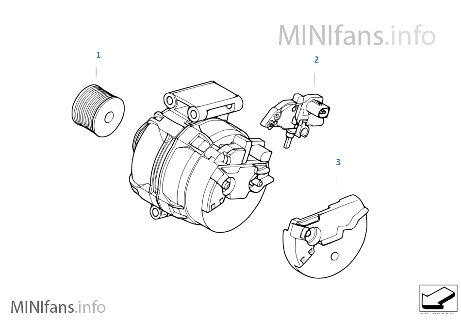 Alternator, individual parts 100/110A