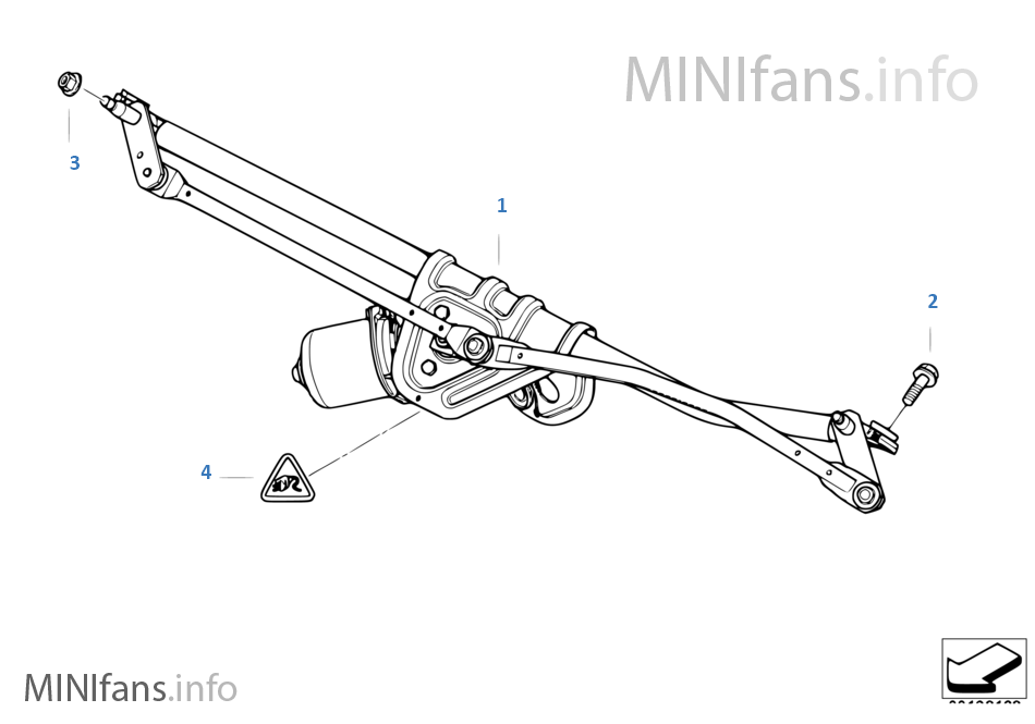 Linkage for wiper system with motor