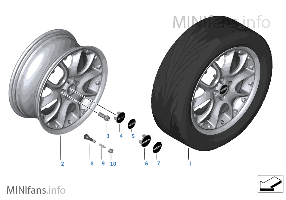 MINI compound wheel cross spoke 98