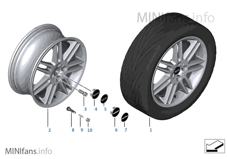 MINI alloy wheel double spoke 99