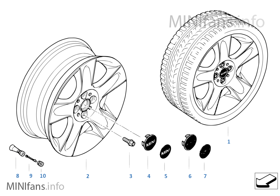MINI alloy wheel 5-star 91