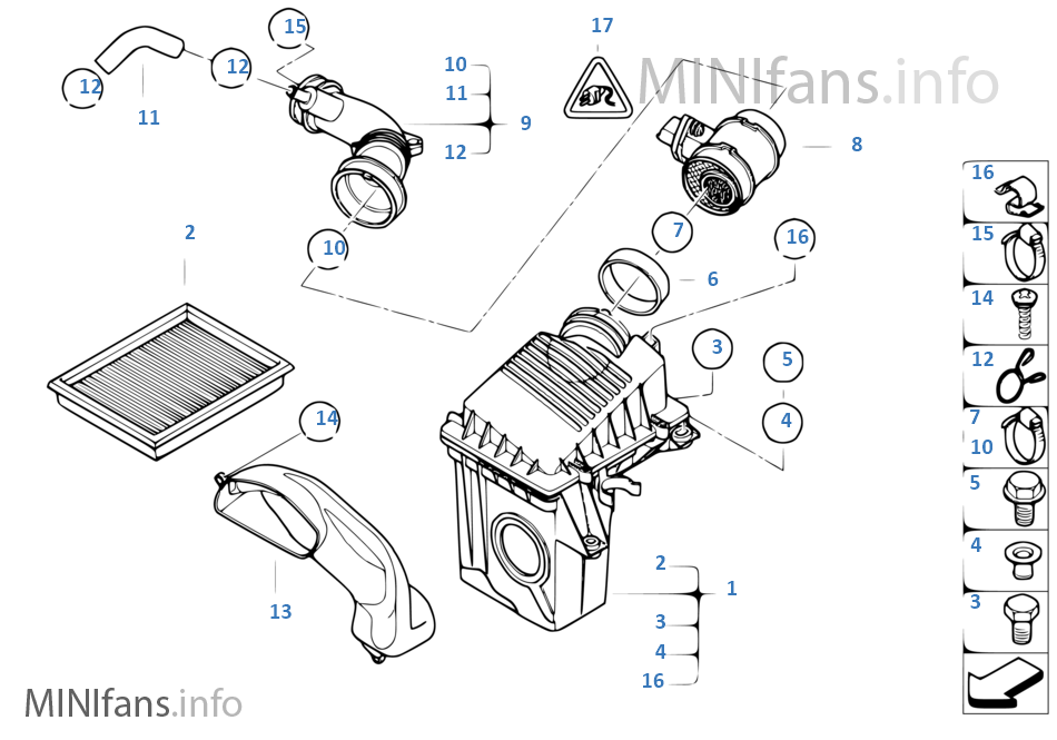 Intake muffler/Filter cartridge/HFM