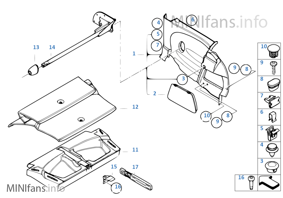 Side/tank trim piece/cargo rod