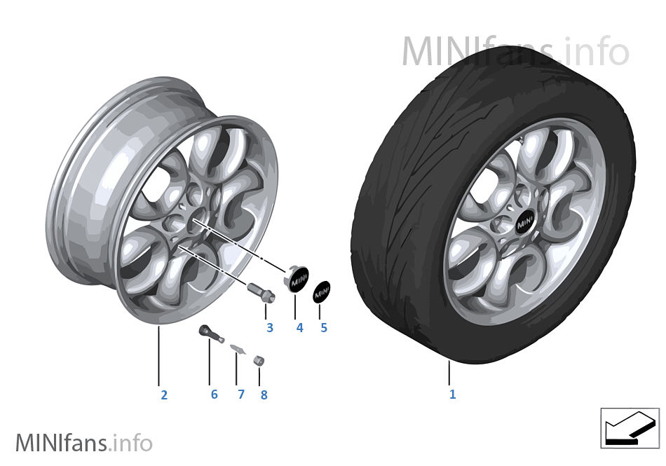 MINI LM Wheel 5 Hole Circular Spoke 123