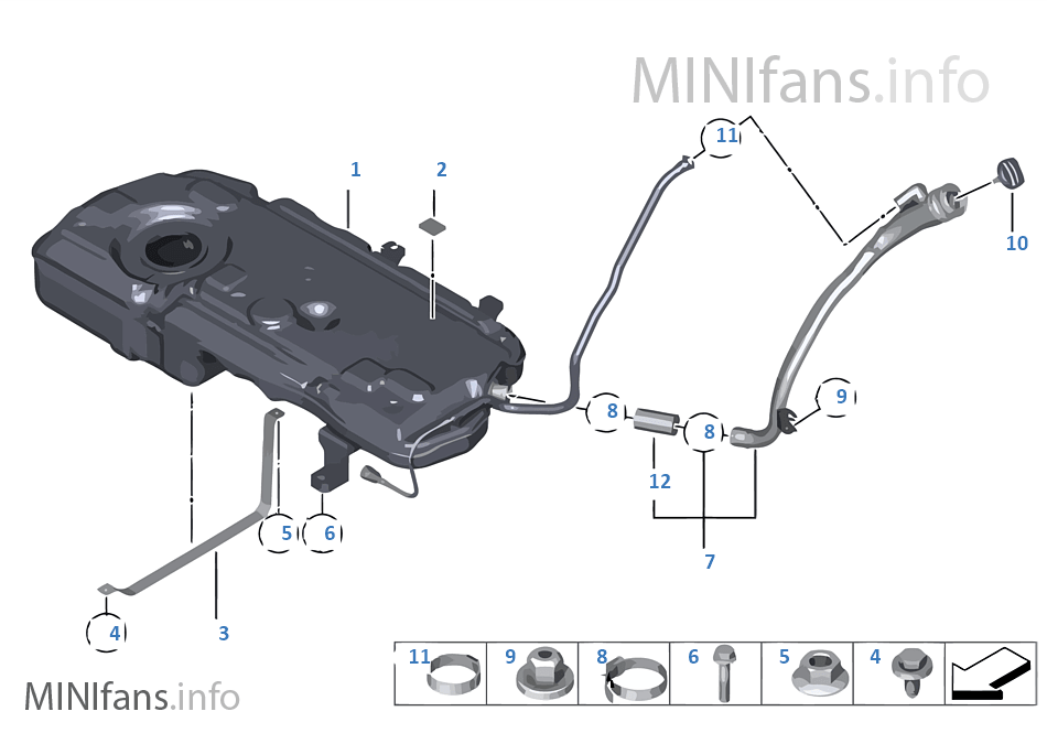 Fuel tank / mounting fittings