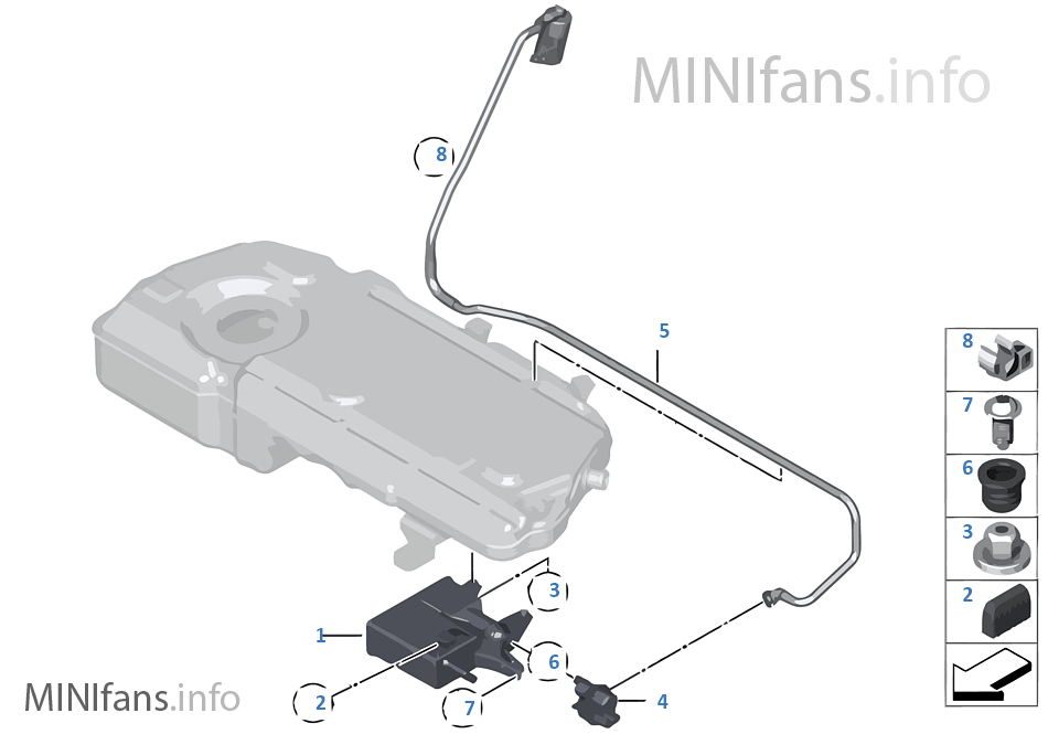 Filtr s aktivním uhlím/montážní díly