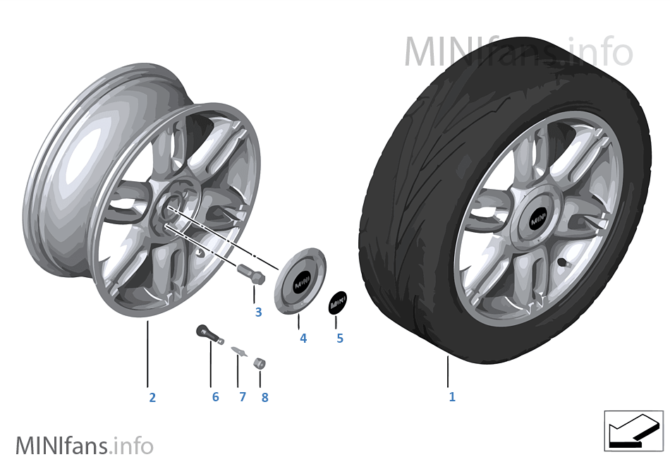 MINI LA wheel Twin Spoke 128