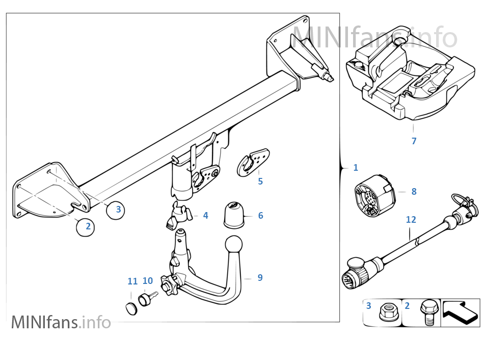 SINGLE PARTS OF TRAILER HITCH