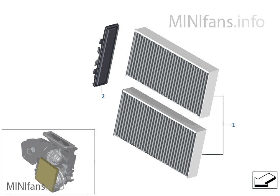 Microfiltre/filtre à charbon actif