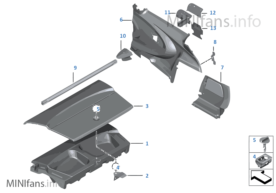 Side trim panel / cargo retainer