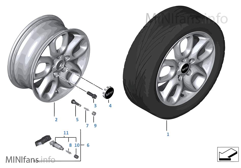 MINI LA wheel Loop Spoke 494 - 16''