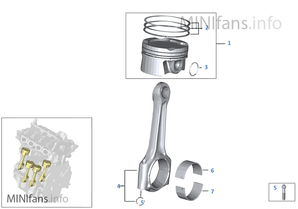 Crankshaft asbly - Connecting rod/piston