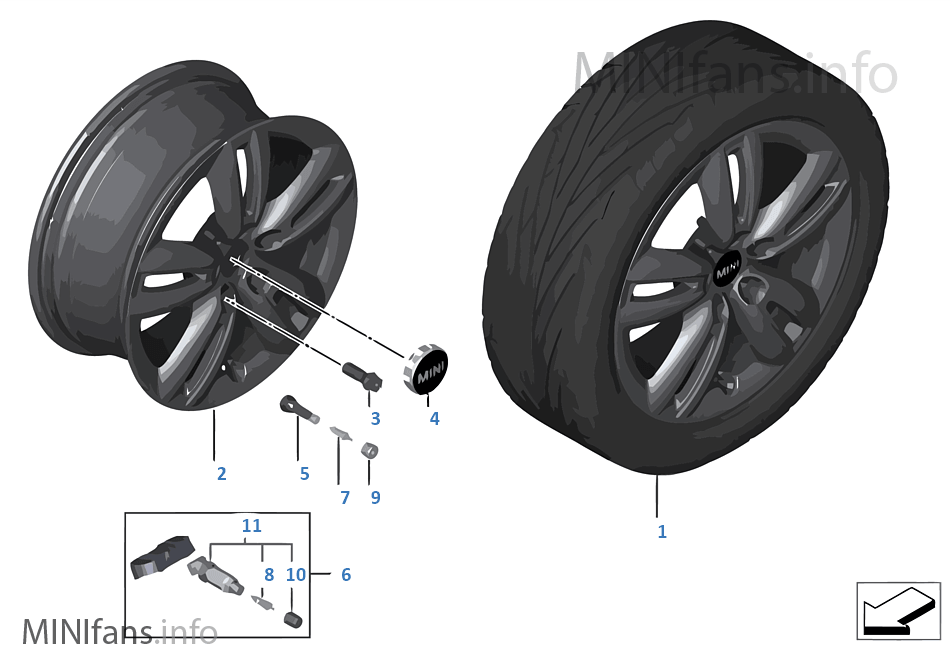 MINI LA wheel Track Spoke 501 - 17''
