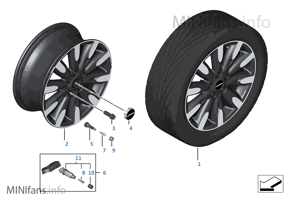 MINI LA wheel Roulette Spoke 502 - 17''