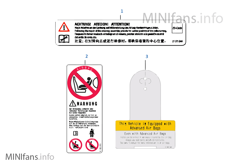 Rótulo de advertencia Airbag