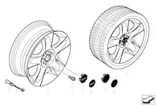 MINI alloy wheel 5-star 91