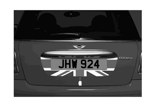 Rear number plate decals