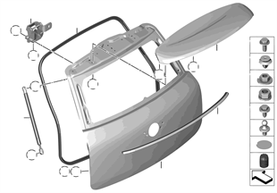 SINGLE COMPONENTS FOR TRUNK LID