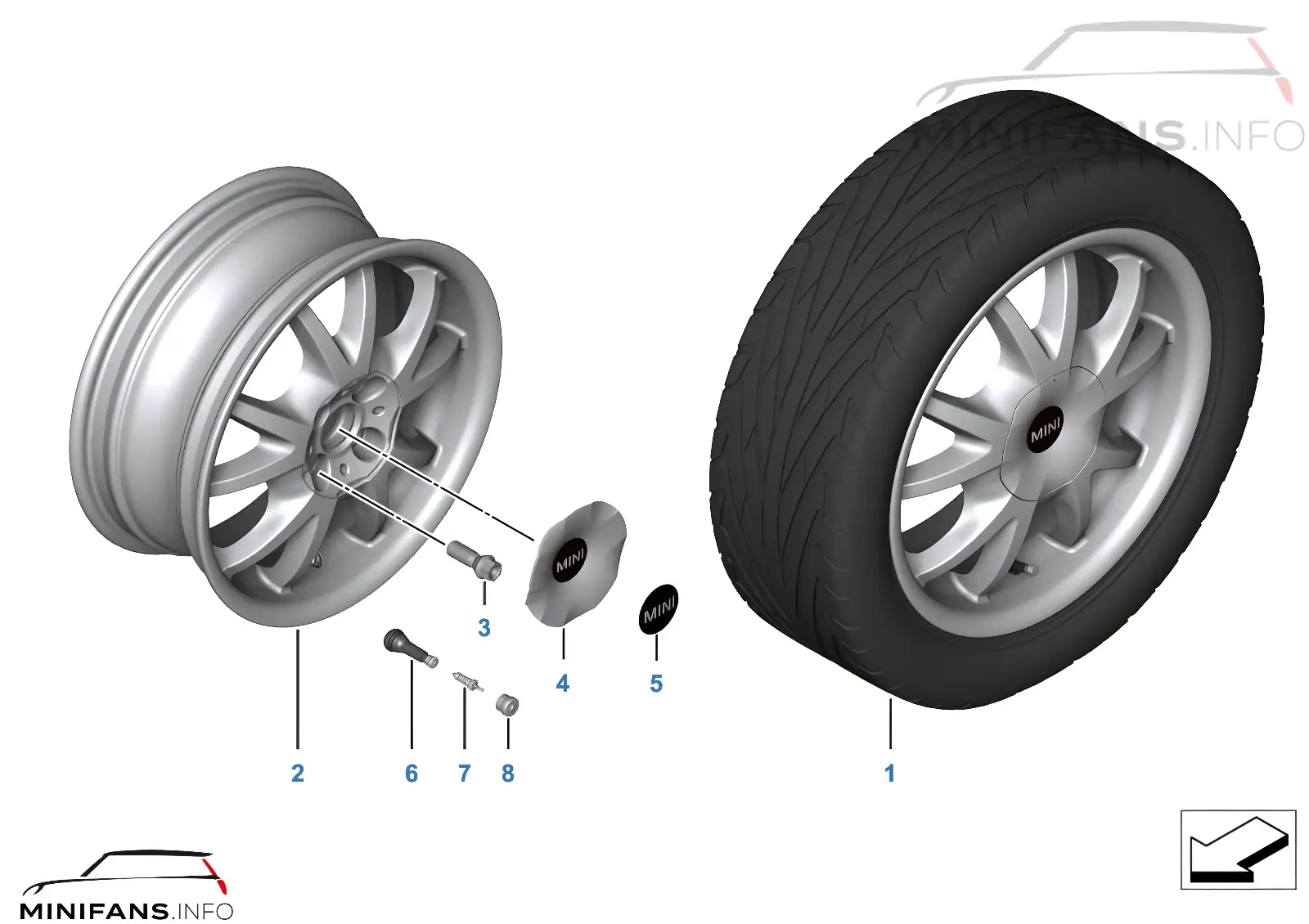 MINI alloy wheel double spoke 88