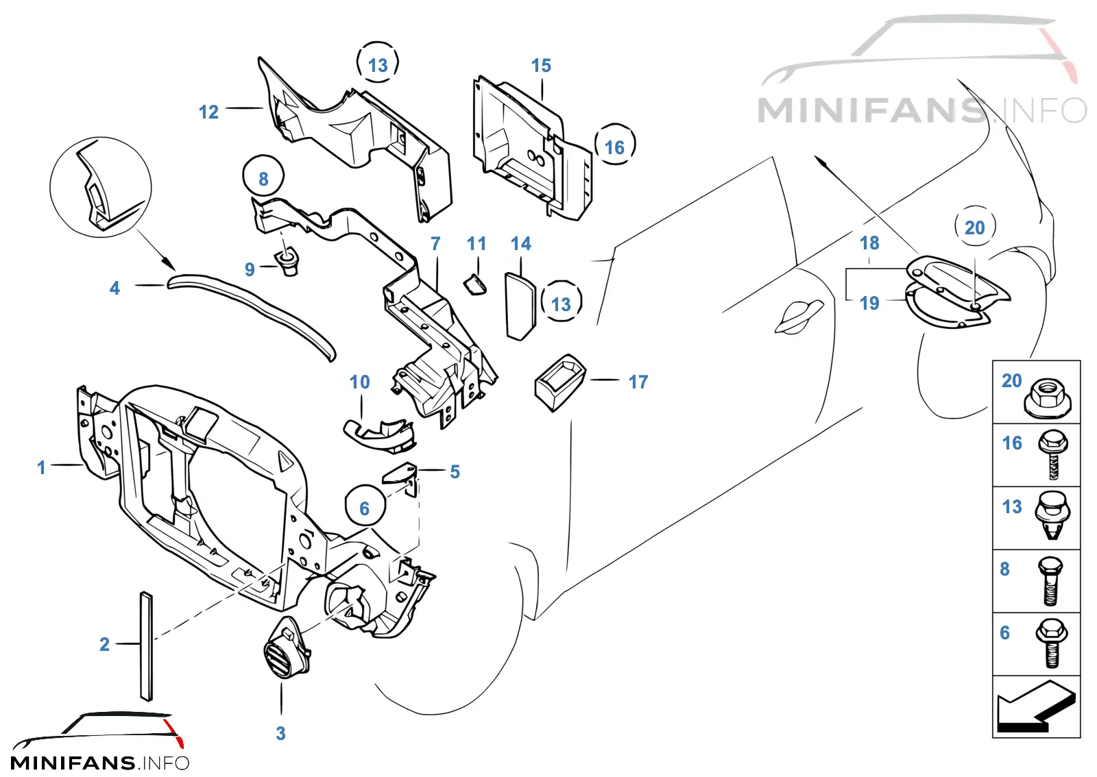 Pièces diverses de carrosserie