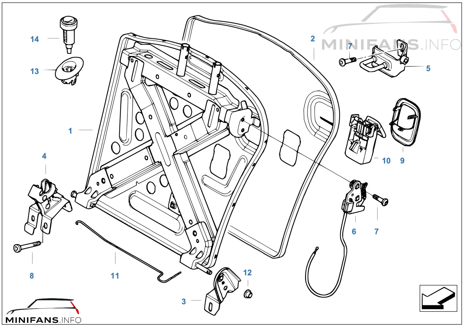 Achterbank zittingframe