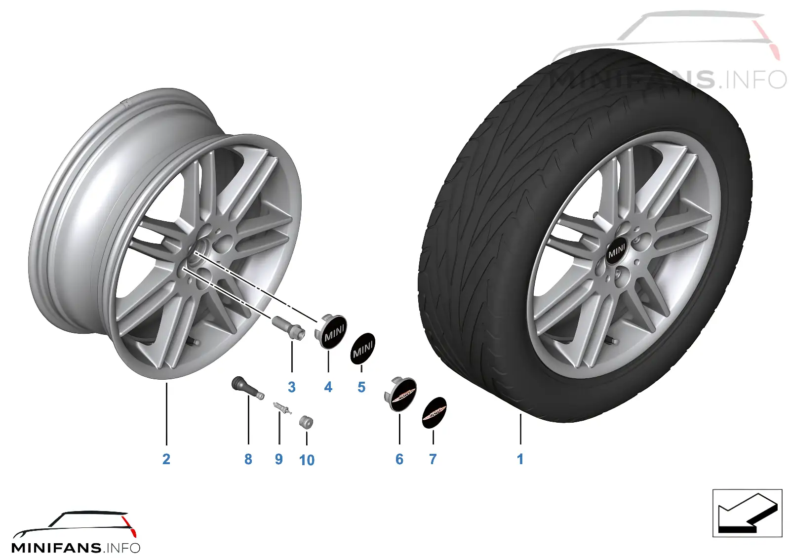 MINI alloy wheel double spoke 99