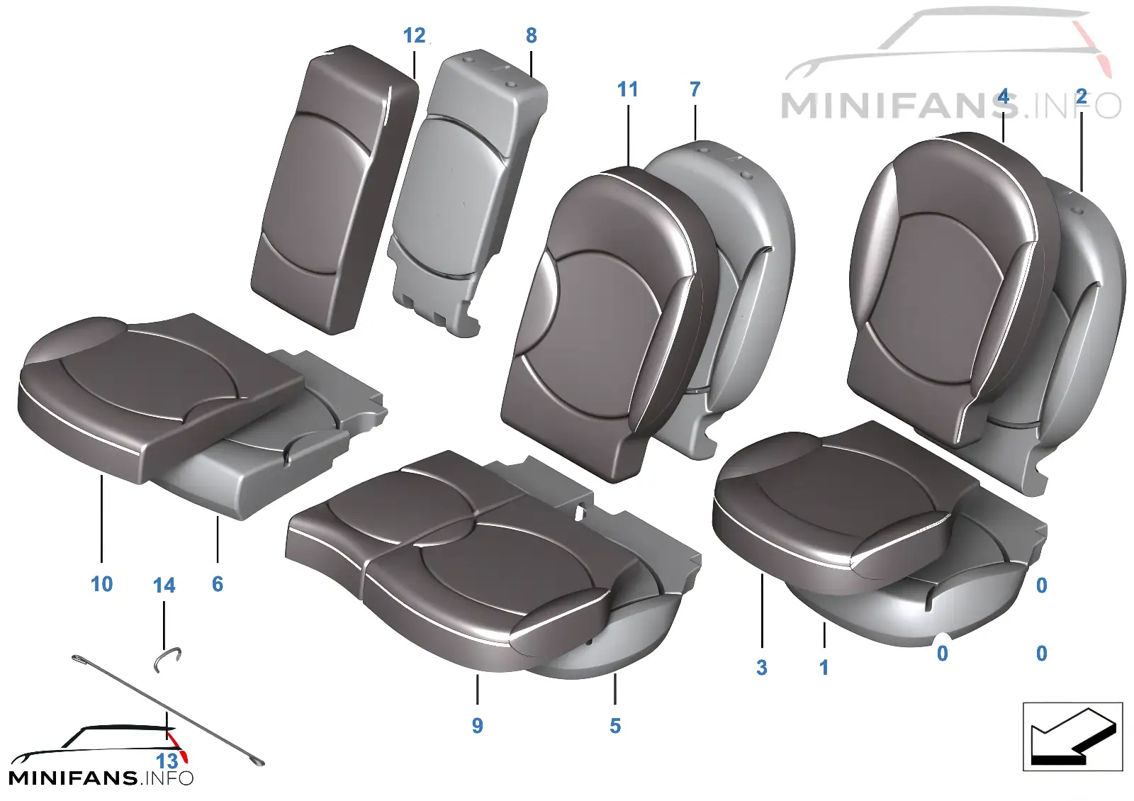 Seat, rear, uphlstry/cover, load-through