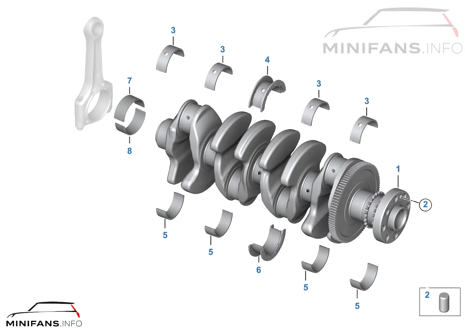Mec. d'embiellage-vilebrequin/coussinets