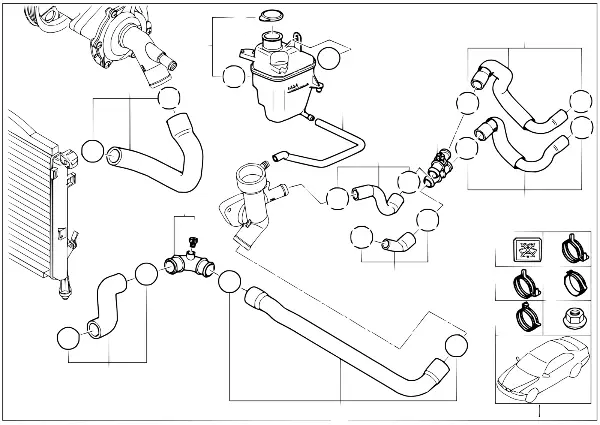 Vase expansion/durits eau refroidiss.
