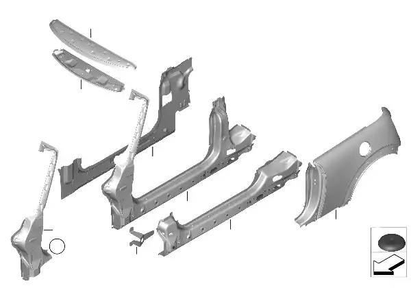 Single components for body-side frame