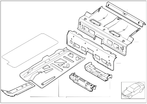 Floor parts rear interior