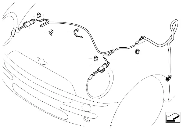 Single parts for head lamp cleaning