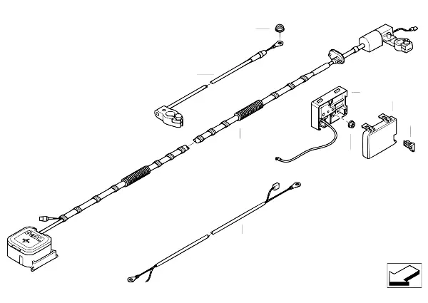 Battery lead/distribution box, rear