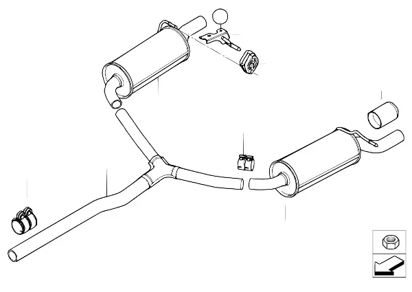 Exhaust system, rear