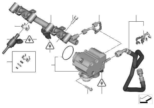 Pompe haute pression/conduites/injecteur