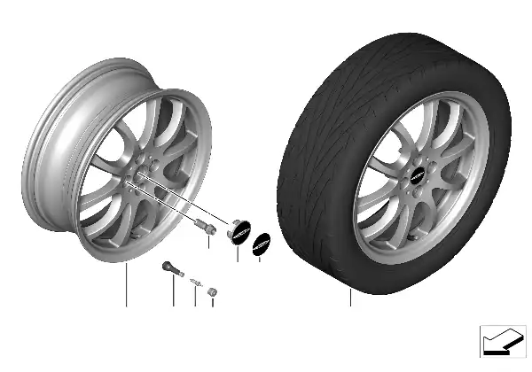 JCW 轻质铝合金轮辋 Double-Spoke R105