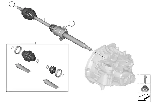 Output shaft front right