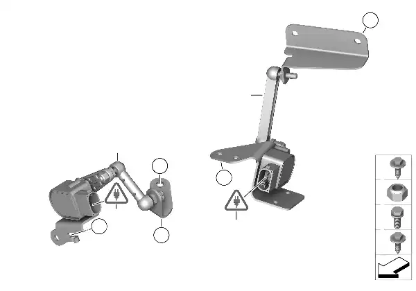 Headlight vertical aim control sensor