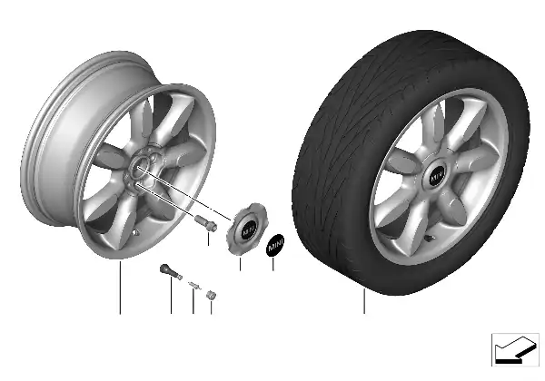 MINI 轻合金车轮 Night Spoke 带紧急运行