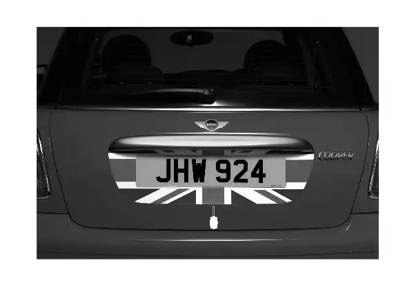 Rear number plate decals