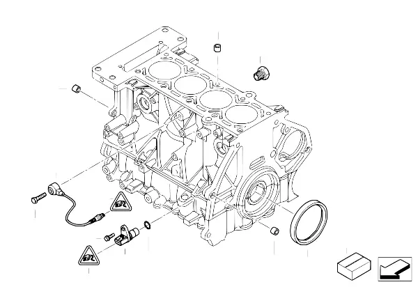 Cylinderblock/monteringsdetaljer