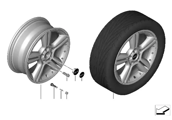 MINI LM velg 5-Star Double Spoke 127