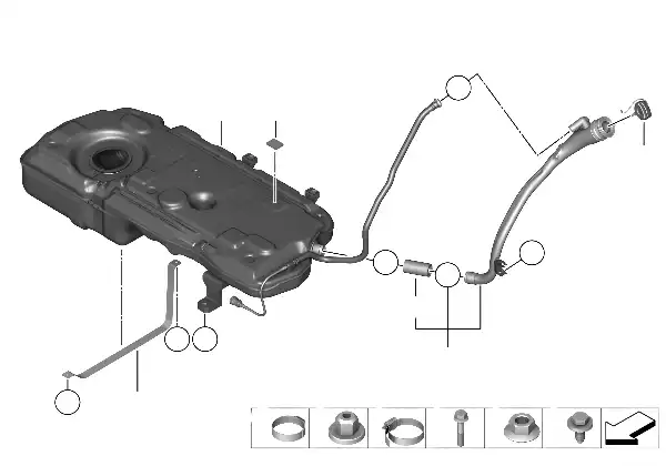 Fuel tank / mounting fittings