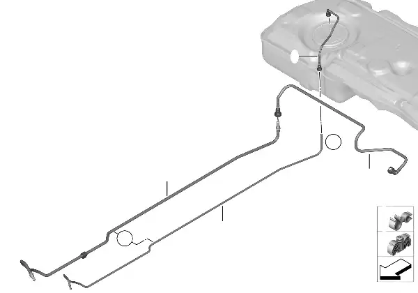 Fuel pipe and mounting parts