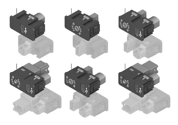 USB/AUX-IN/AV-IN-uttag