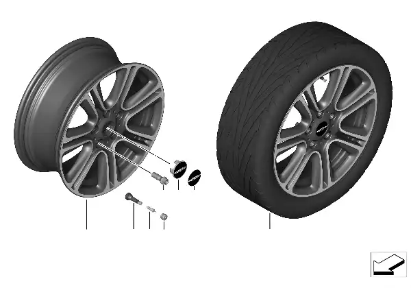 MINI LM-velg Twin Spoke Black 135